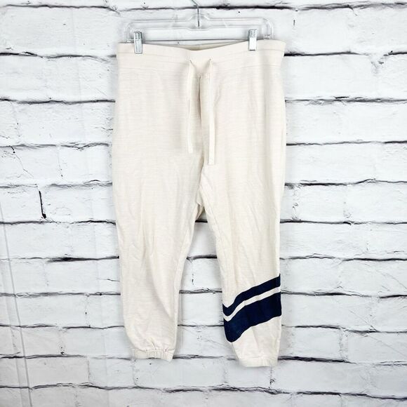 J. Crew Fleece Jogger Pants Beige Size M Tapered Drawstring - Picture 4 of 11